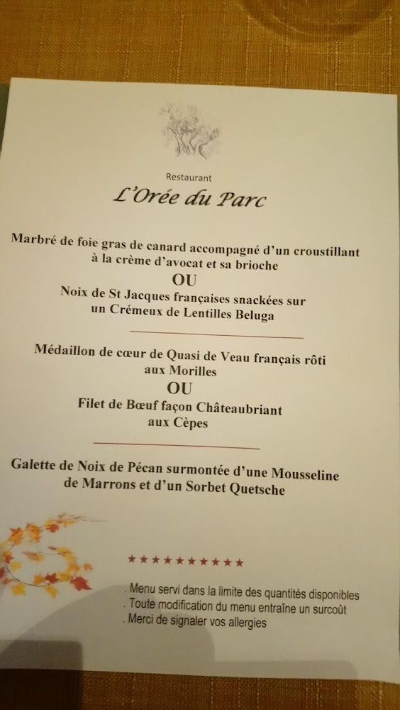 Caveau à l'Orée du Parc - Menu Image 2